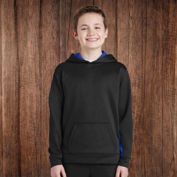 YST235 Youth Sport Wick Fleece Colorblock Hoodie Thumbnail